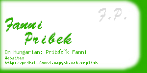 fanni pribek business card